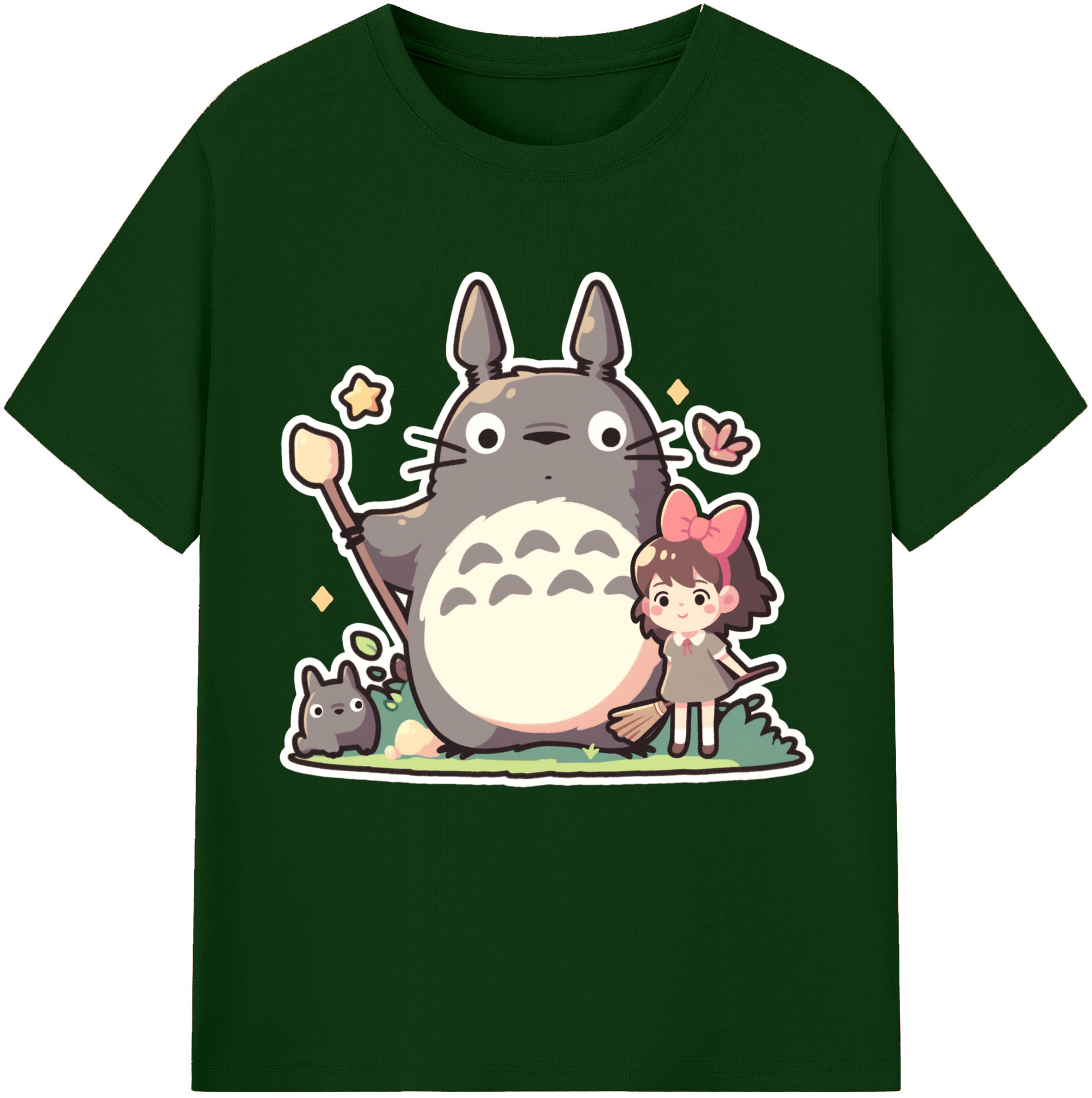 （画像用） となりのトトロ 草壁メイ 草壁サツキ My Neighbor Totoro Satsuki Kusakabe Mei Kusakabe 綿100％半袖Tシャツ（フロントプリント）